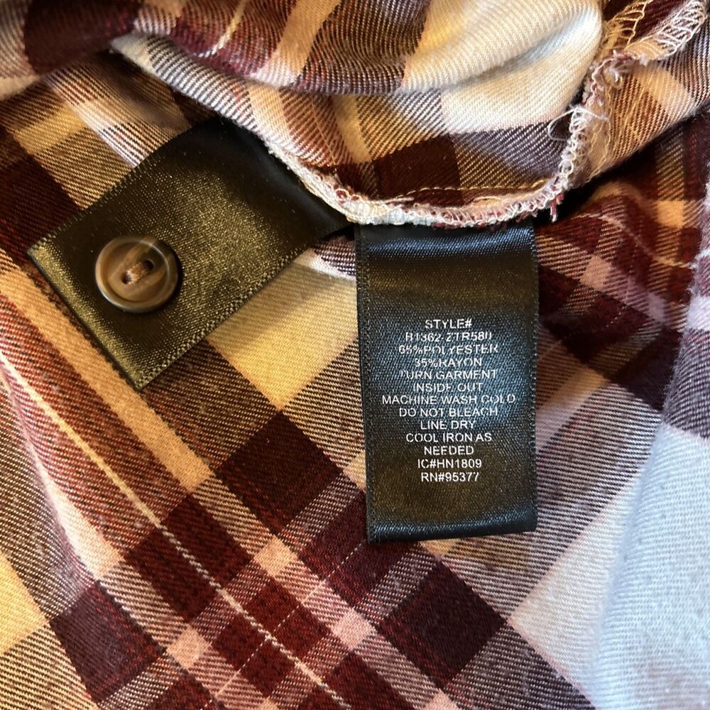 Sanctuary Plaid Lightweight Flannel Shirt Button Up Sz Small Cozy Cabincore Fall - Picture 10 of 11